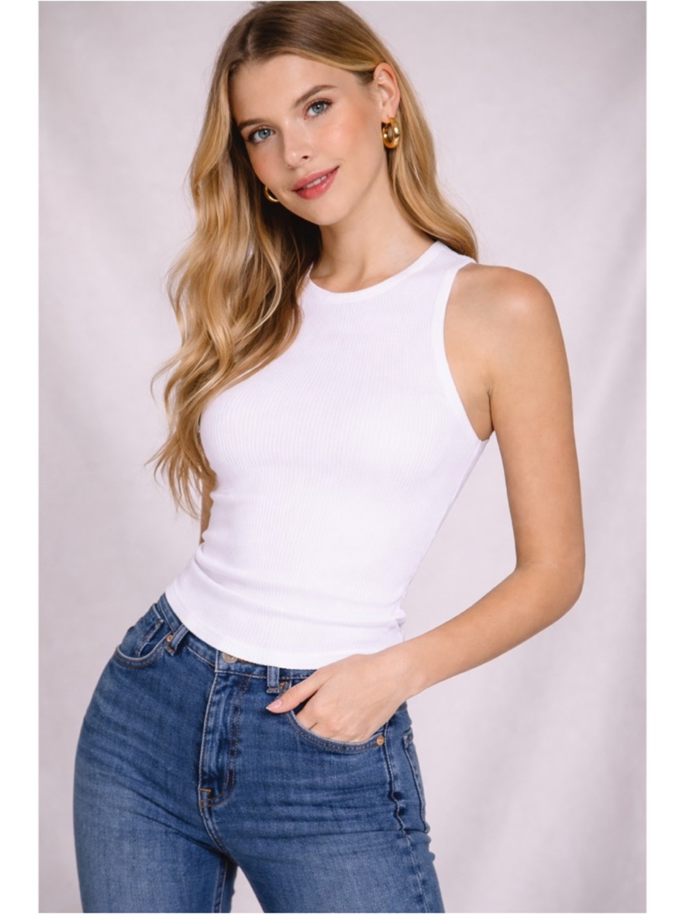 NWT Seamless Racerback Tank Top - White